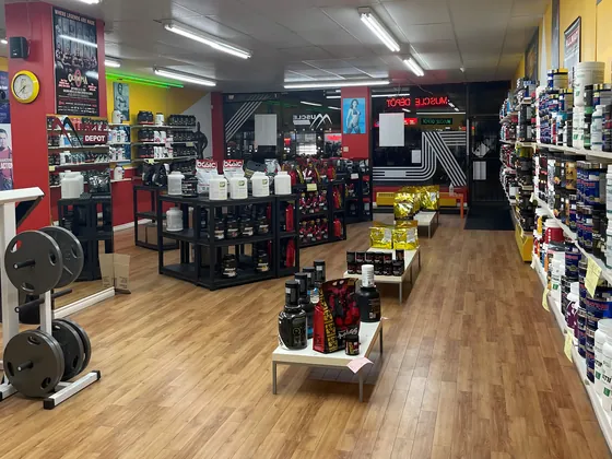 Main aisle inside Muscle Depot